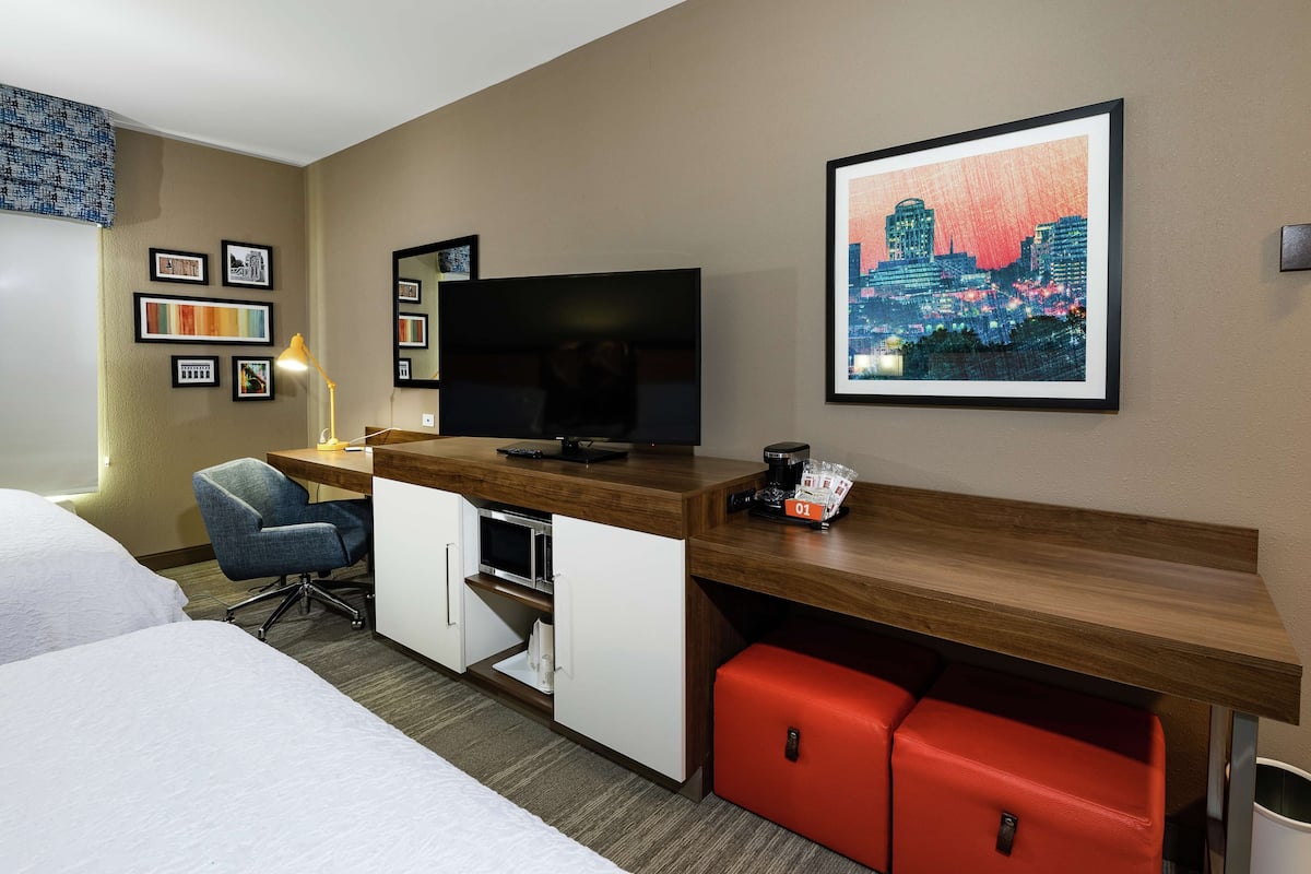 In-room safe, desk, laptop workspace, blackout drapes