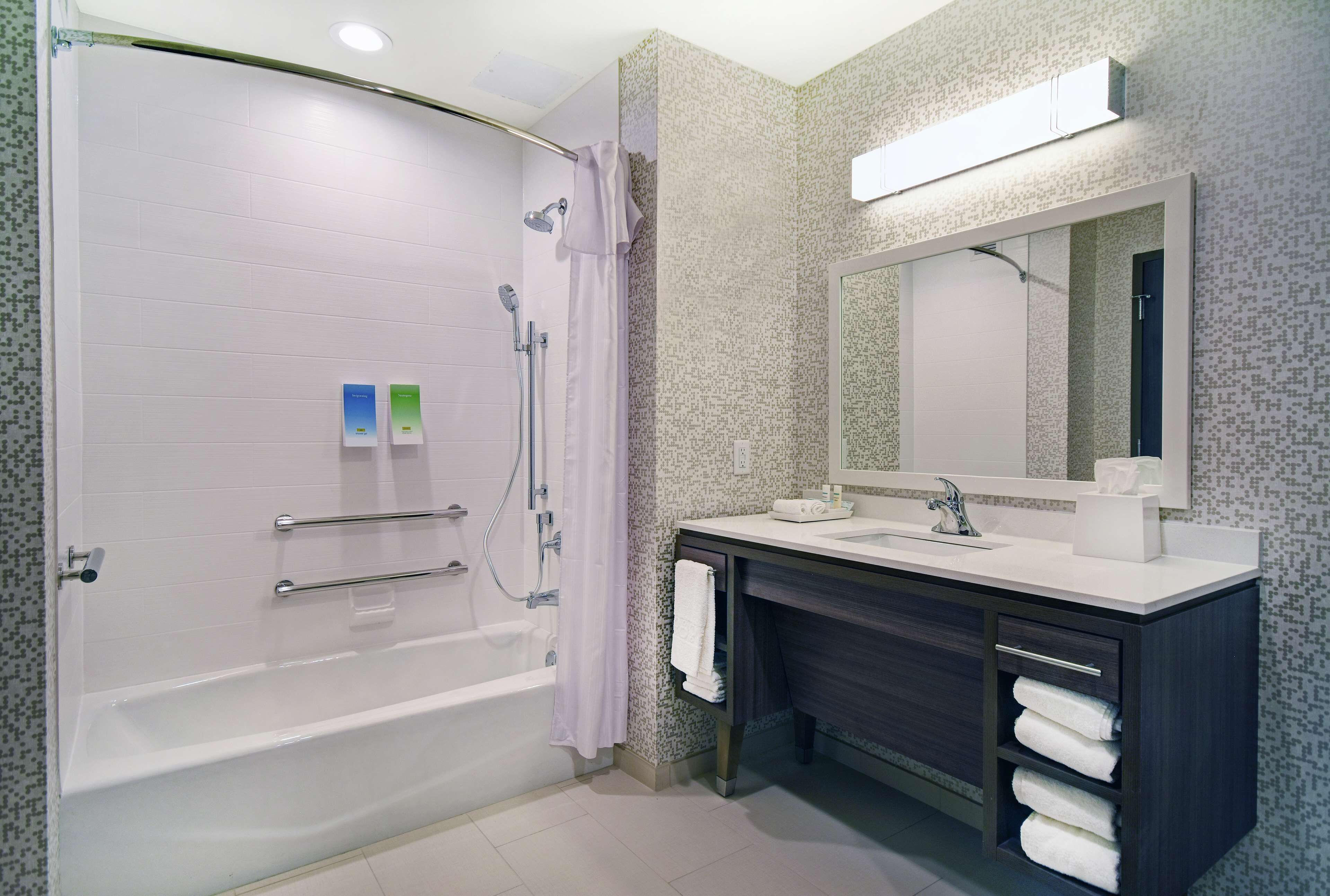 free toiletries, hair dryer, towels