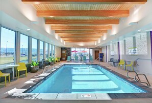 Indoor pool, open 7:00 AM to 10:00 PM, sun loungers