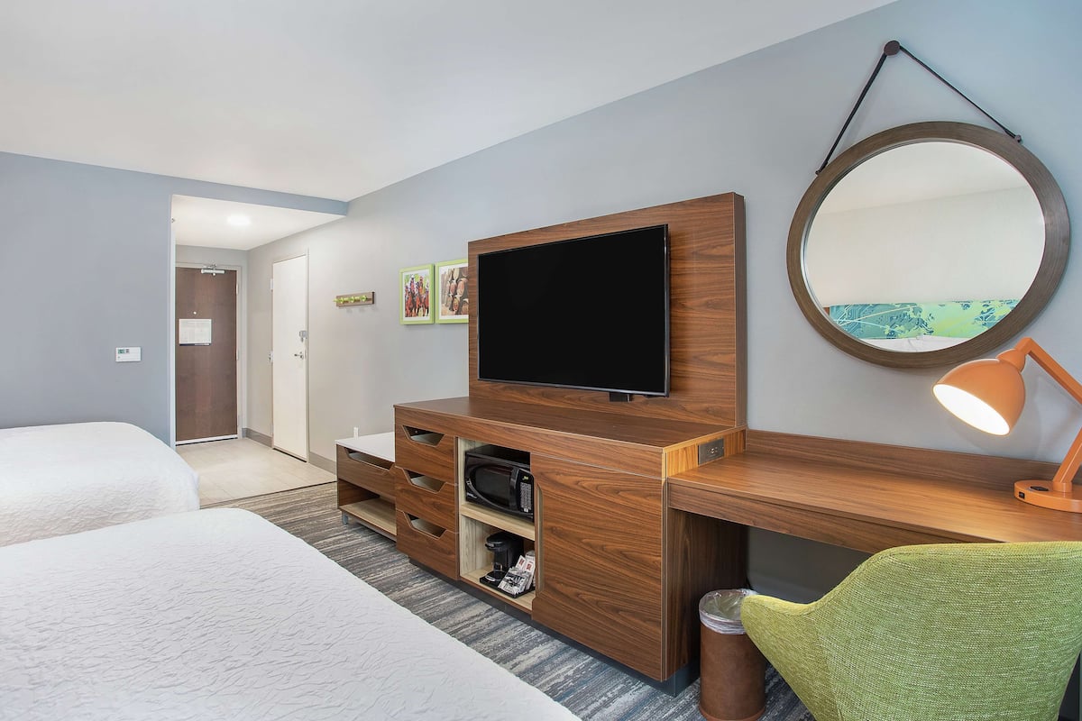 Room, 2 Queen Beds, Refrigerator & Microwave | Egyptian cotton sheets, premium bedding, down comforters, pillowtop beds