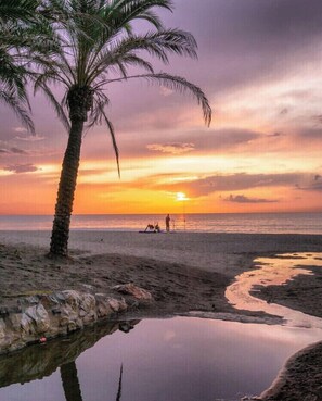 Beach nearby, sun-loungers