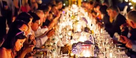 Outdoor banquet area