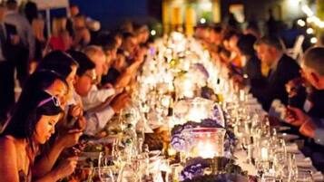 Outdoor banquet area