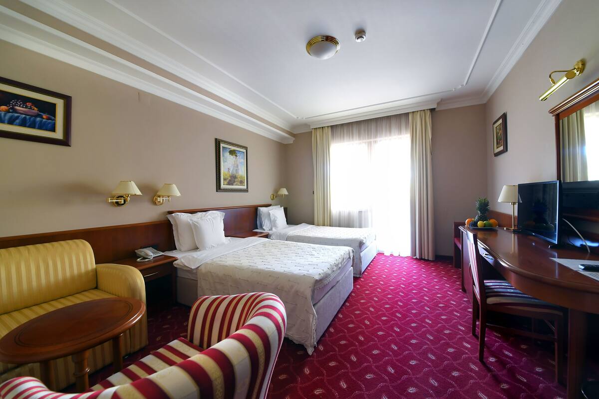 In-room safe, desk, soundproofing, iron/ironing board (on request)
