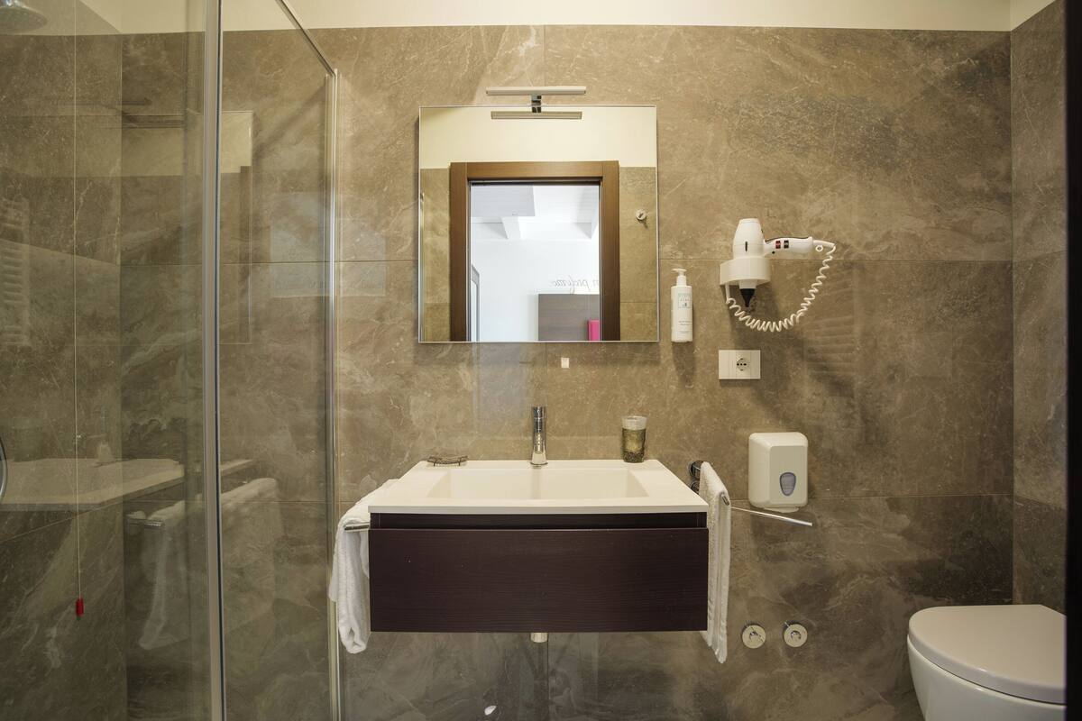 superior double or twin room | bathroom | shower, free toiletries, hair dryer, bidet
