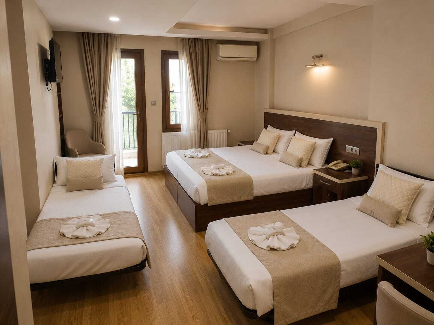 Quadruple Room | Desk, blackout drapes, soundproofing, free WiFi
