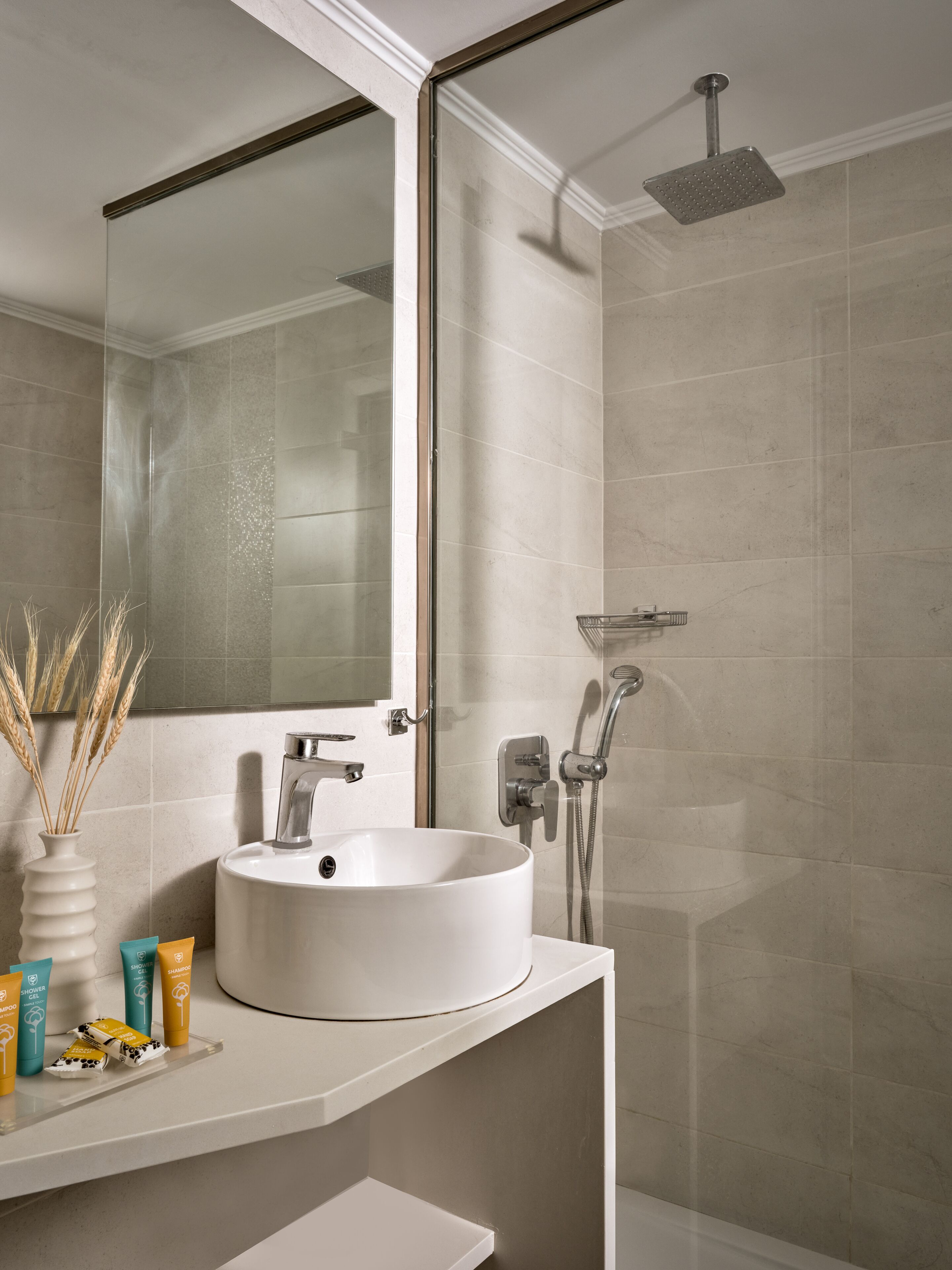 free toiletries, hair dryer, bathrobes, slippers