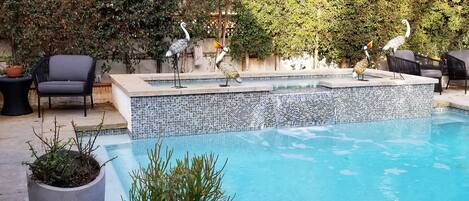 Piscine extérieure, piscine chauffée