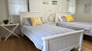 4 bedrooms, iron/ironing board, travel cot, WiFi