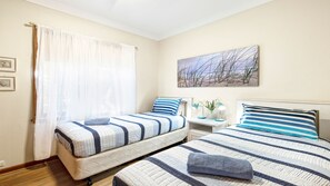 4 bedrooms, iron/ironing board, travel cot, WiFi