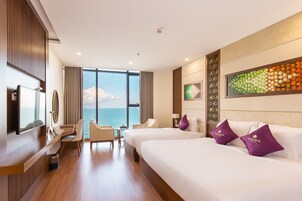 Premier Triple Room, Oceanfront with Afternoon Tea Per Stay | Beach/ocean view