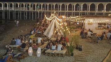Outdoor banquet area