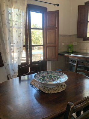 Dining - Private rural cottage, Spectacular Country Views, Own private Pool, Garden. A/C (Colmenar, Malaga)