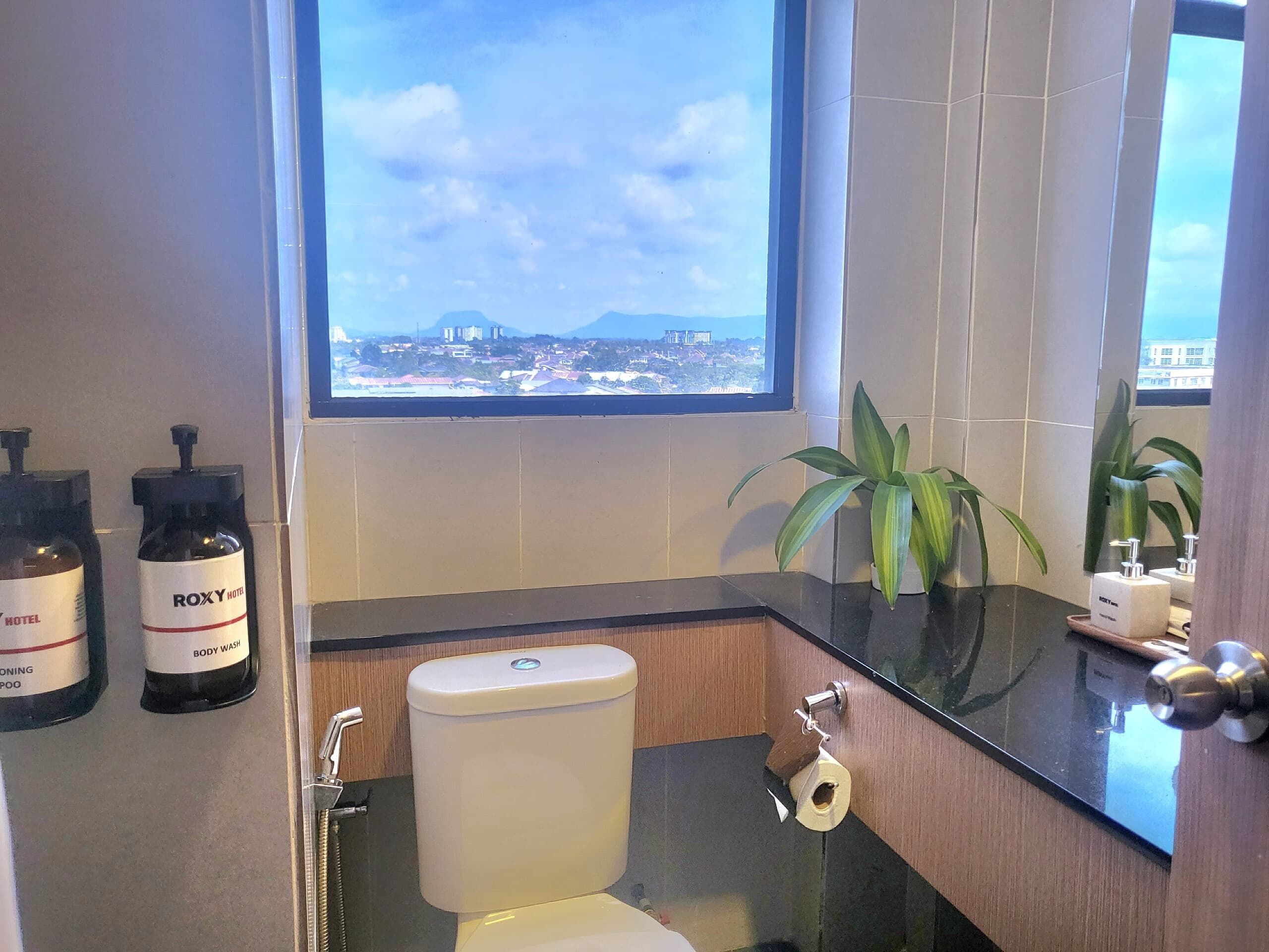 deluxe room | bathroom | shower, free toiletries, hair dryer, slippers