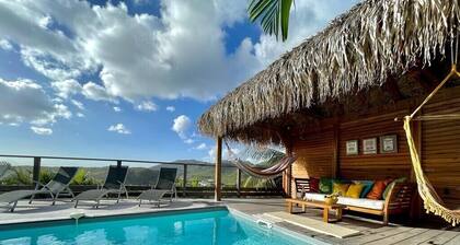 Neue Villa mit Pool, herrlichem Blick auf die Karibik, 1 'vom Strand entfernt