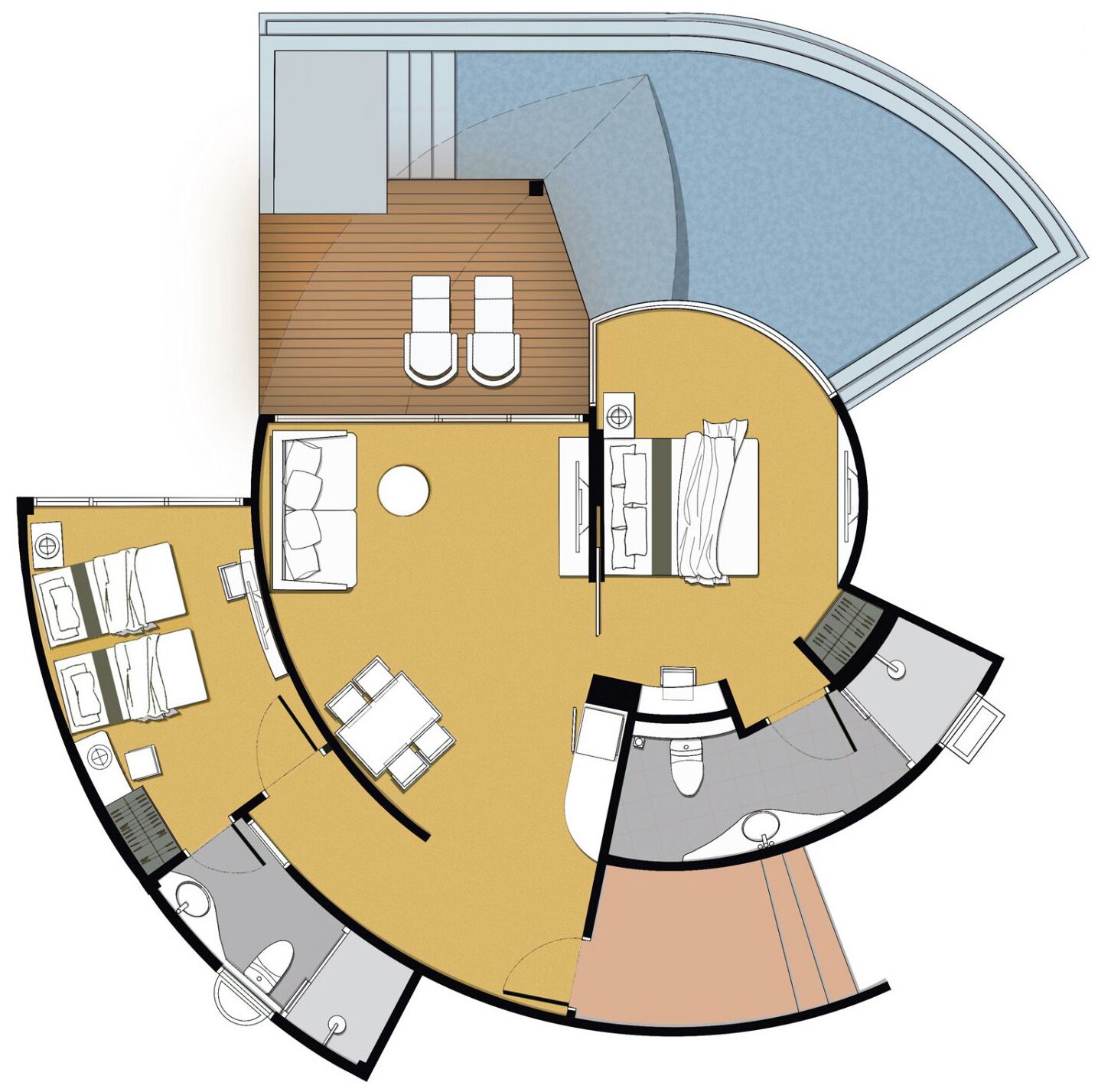 two bedroom pool villa river front | 1 bedroom, premium bedding, in-room safe, blackout curtains