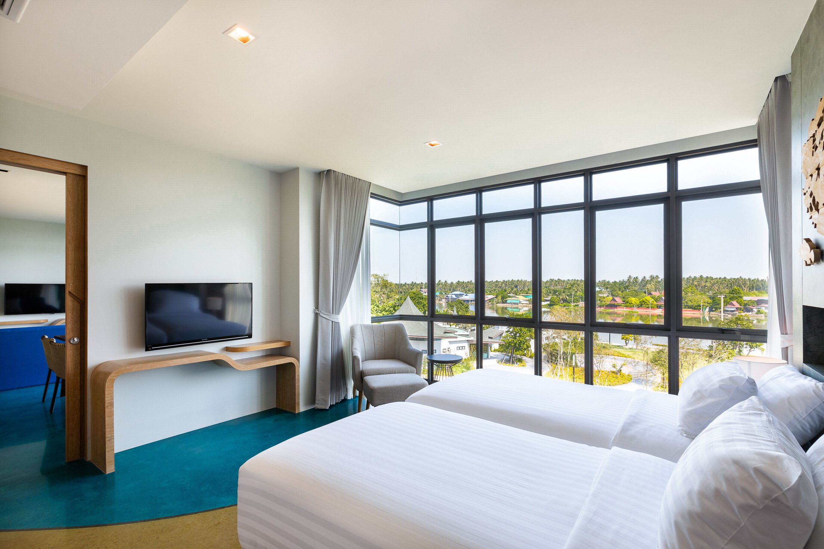 two bedroom suite river view | 1 bedroom, premium bedding, in-room safe, blackout curtains