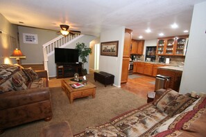 Smart TV, DVD player, ping pong, books