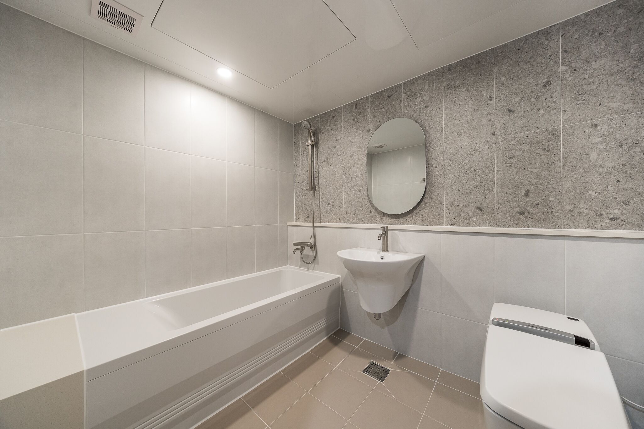 luxury v 2pc | bathroom | separate bathtub and shower, designer toiletries, hair dryer, bathrobes