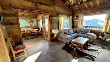 TV, fireplace, DVD player, books