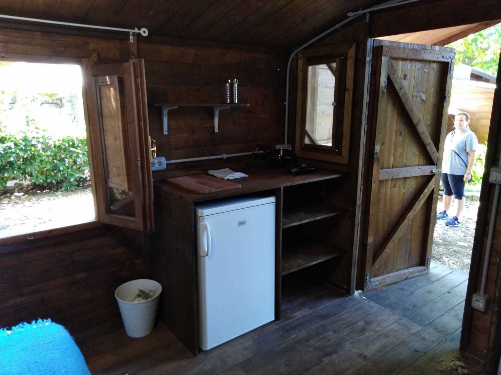 Bungalow, 1 Bedroom, Shared Bathroom (angolo cottura) | Private kitchen | Full-sized fridge, stovetop, electric kettle, high chair