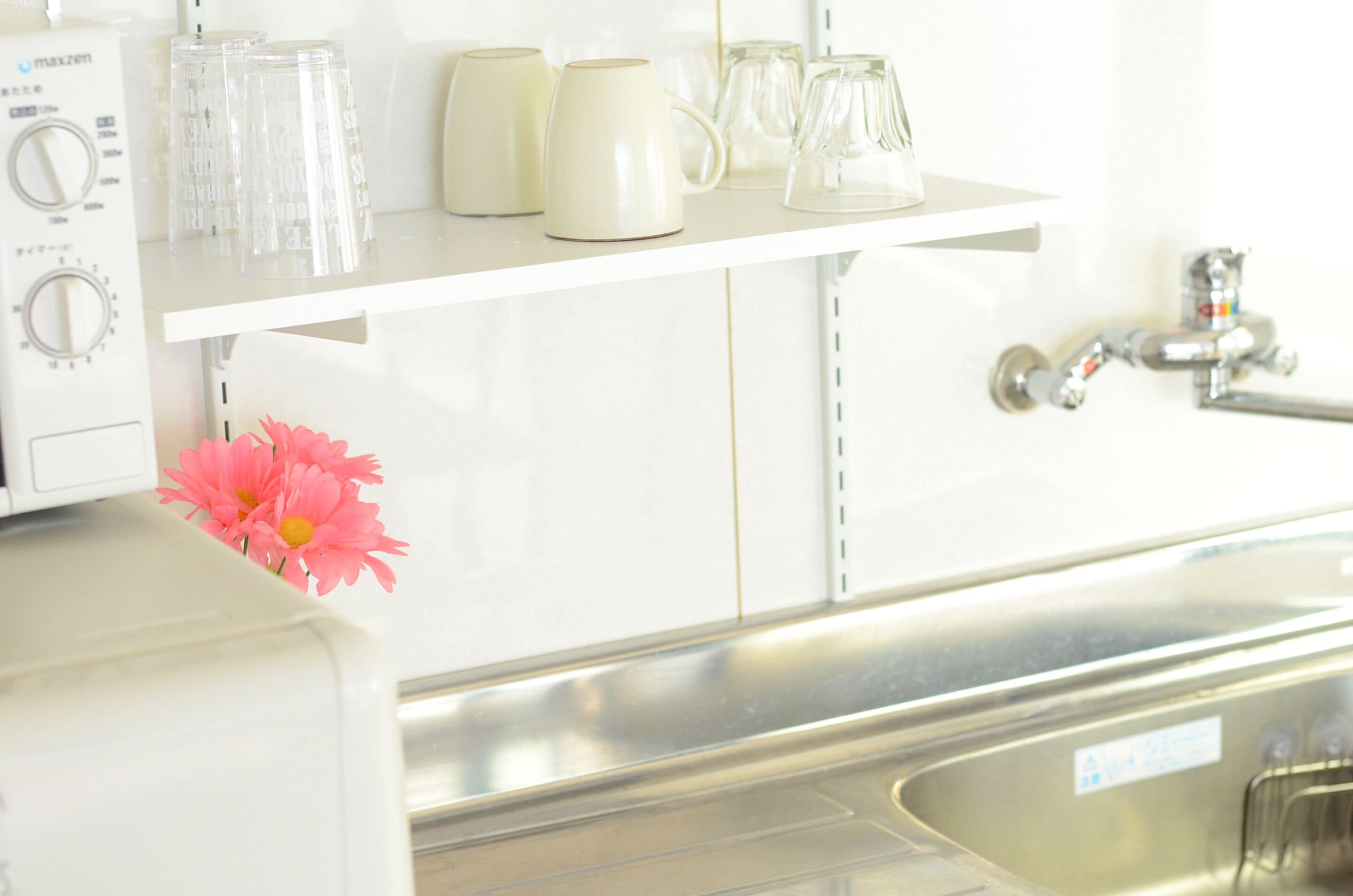 Căn hộ (201 calm house beppumotomachi) | Bếp riêng | Tủ lạnh, lò vi sóng, bếp nấu, ấm điện 