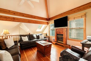 TV, fireplace, video games