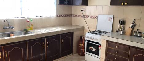 Fridge, microwave, oven, toaster