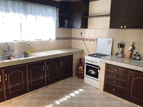 Fridge, microwave, oven, toaster