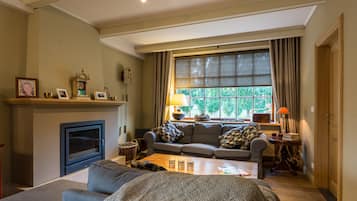 Tv, pejs, dvd-afspiller, videobibliotek