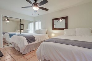 4 bedrooms, iron/ironing board, WiFi, bed sheets