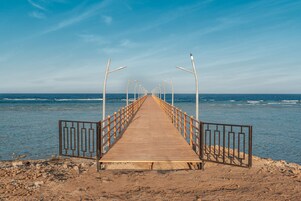 Private beach, sun-loungers, beach umbrellas