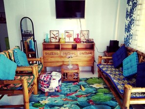 Apartment, 2 Bedrooms (with 1 Double Floor Mattress) | Living room | Flat-screen TV - Marie's Sleep Transient House (Alaminos)