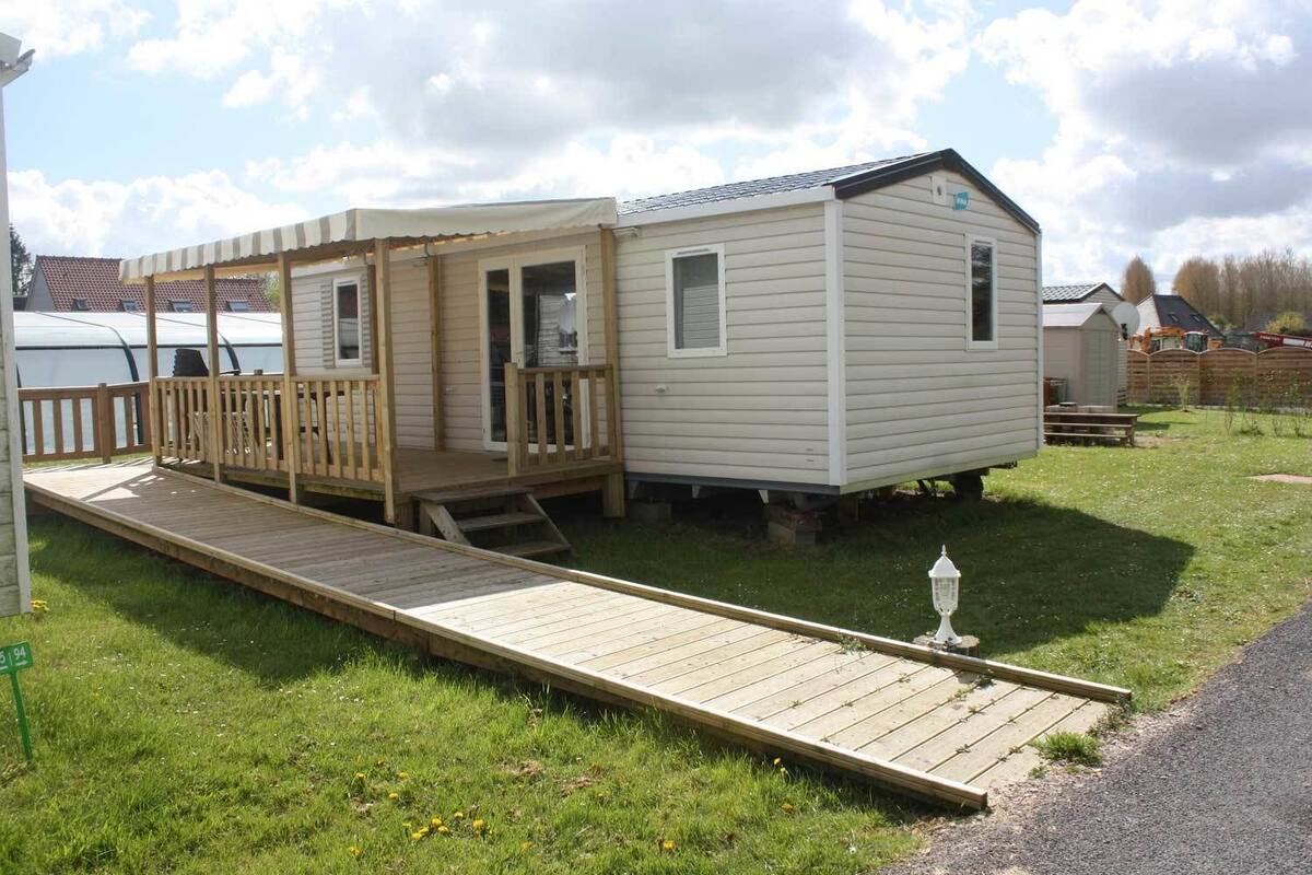 Mobile Unterkunft, 2 Schlafzimmer, barrierefrei, Terrasse | Ausblick vom Zimmer