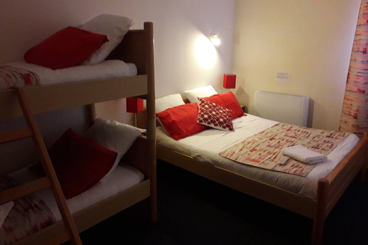 Blackout curtains, iron/ironing board, free WiFi, bed sheets