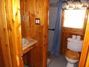 Hydromassage showerhead, hair dryer - Crooked Lake Resort (Lake)