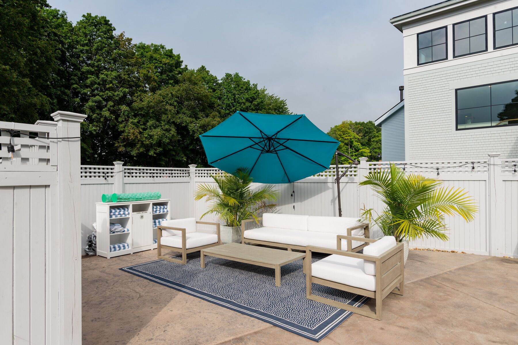 seasonal outdoor pool, open 9:00 am to 8:00 pm, pool umbrellas