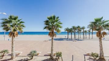 Beach nearby, sun-loungers