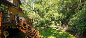 Boone Cabin with Private Waterfall, Hot Tub & Fire Pit