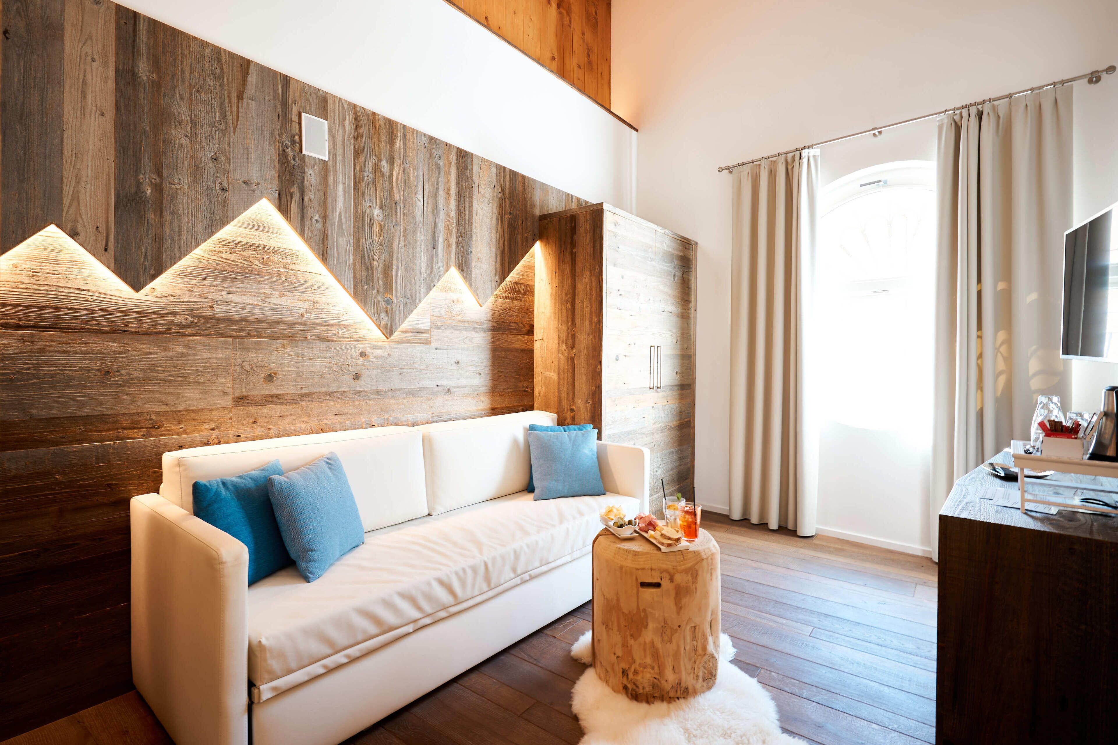 Honeymoon-Zimmer, 1 King-Bett, Sauna | Wohnbereich