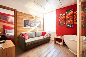 Premium bedding, down comforters, memory foam beds, minibar