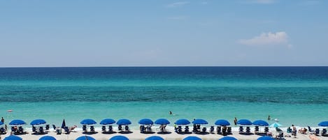 On the beach, beach towels