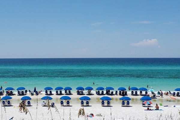 On the beach, beach towels