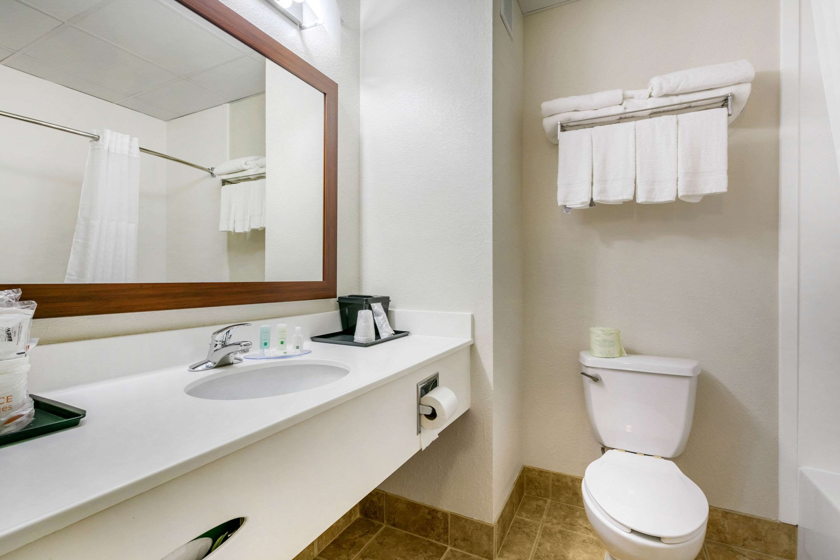 standard room, 2 queen beds, non smoking | bathroom | combined shower/bathtub, free toiletries, hair dryer, towels