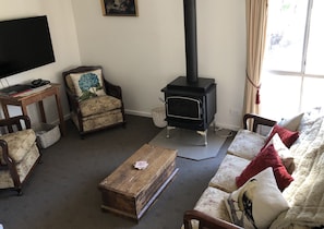 Family Cottage, Multiple Beds, Non Smoking, Garden View | Living area | Flat-screen TV, fireplace, DVD player - Donkey Tales Farm Cottages (Daisy Hill)