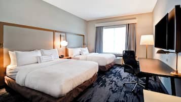 Room, 2 Queen Beds | Hypo-allergenic bedding, desk, free cots/infant beds, free WiFi