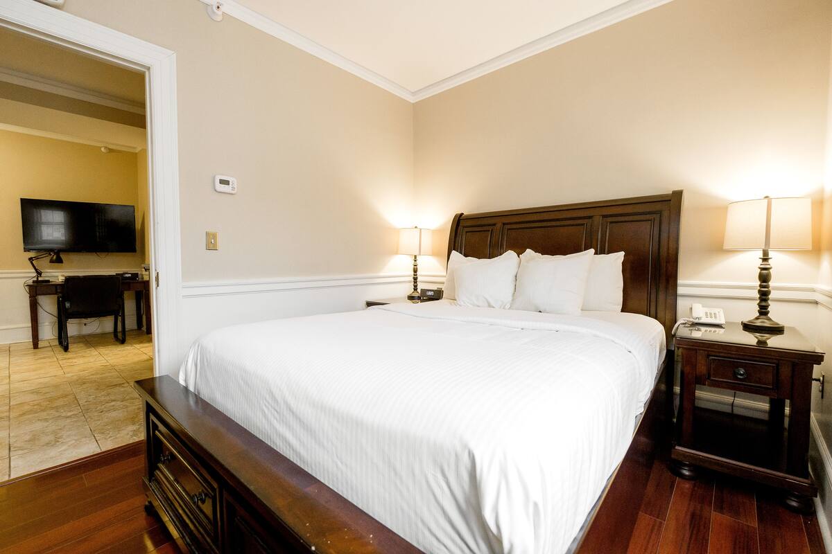 Suite, 2 Queen Beds, Non Smoking | Egyptian cotton sheets, premium bedding, desk, iron/ironing board