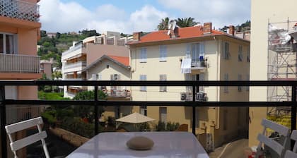 Appartement central de deux piĂšces, 2 grands balcons, Ă 100 m de la plage, parking, tennis