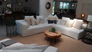 Älytelevisio, DVD-soitin, kirjoja, videokirjasto