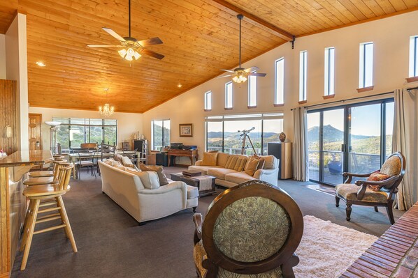 Smart TV, fireplace, DVD player, books